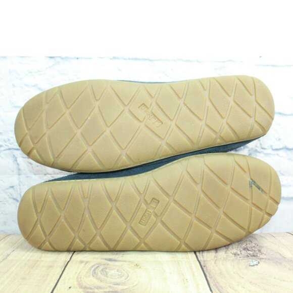 *LL Bean Blue Suede Wicked Good Shearling Lined Venetian Slippers Size 12 Inches - Picture 9 of 9